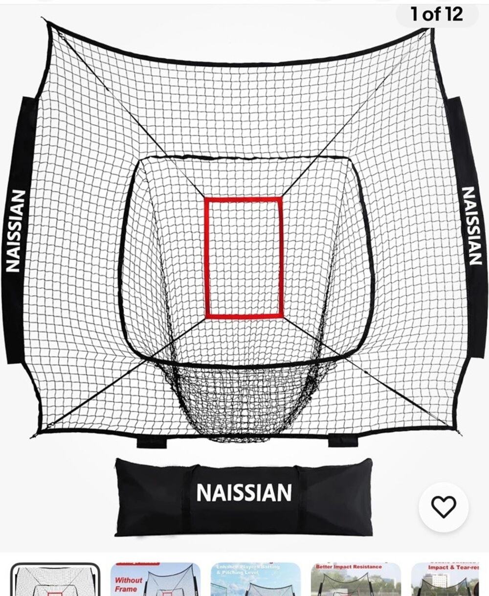 Baseball Batting Cage NET ONLY Adjustable Strike Zone for Kids Practice, 7X7